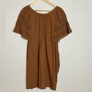 NWT Old Navy Brown Crochet-Sleeve Midi Dress